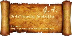 Grünzweig Arabella névjegykártya